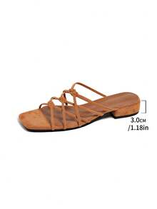 New Handmade Hollow Out Niche Design Sandals, Gold Color, French Style, Suitable For Summer Wear - Brown - View 9