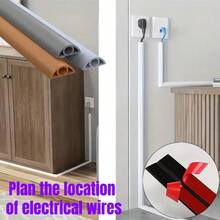 1pc 118.11in X 0.79in Self-Adhesive Cable Sleeve, Flexible PVC Cable Concealer For Wall-Mounted TV, Cable Management, Home Use
