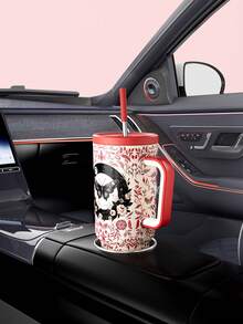 Meoky 40oz Tumbler with Handle and Straw, Insulated Cup, Vacuum Insulated Water Bottle, Tumbler with Lid and Straw, Insulated Stainless Steel Travel Mug, 100% Leak-proof, Keeps Cold for 34 Hours or Hot for 10 Hours (Black Butterfly) - 紅色 - 查看 7