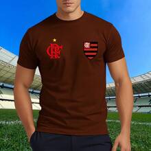 Flamengo Basic T-Shirt With 2 Badges - New Release - Rust Brown - View 2