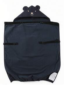 婴儿背带腰凳披肩，婴儿保暖外套，多功能前背式防风斗篷，婴儿车毯子，秋冬 - 藍色 - 查看 11