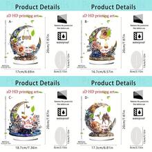 1/3 قطعة تمثال أكريليك مطبوع بالطباعة المسطحة 2D بشكل جمل وزهور لتزيين المكتب، مناسب للأعياد العربية والاحتفالات الإسلامية والحفلات وديكور المنزل والهدايا الفنية