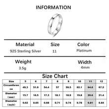 1pc Simple  925 Sterling Silver 3MM/4MM Width Couple Rings Wedding Bands Anniversary Gift For Men / Women Valentine's Day - Silver - View 13