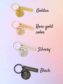 Personalized Keychains, Customized Photo Keychains, Cute Keychains, Customized Text & Image Keychains, Couple Keychains, Ladies' Customized Text Keychains, Bag Charms, Men's Keychains, Fun Keychains, Wedding Gifts, Stainless Steel Keychains, Valentine's Day Gifts, Couples, Father, Mother, Family - Style a - View 5