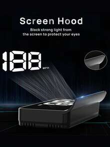 W2 Car Head-Up Display, Car HUD, Digital GPS HUD Speedometer, Plug And Play USB, Auto Brightness Adjustment, Large Font Display - A - View 5