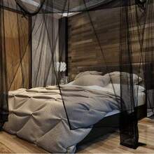 Four-Sided Mosquito Net Outdoor Mosquito Net, Home Mosquito Net, Bed Cover, Mosquito Net Curtain, Bed Cover Mosquito Net Set, Mesh Canopy Curtain - màu đen - Xem 6