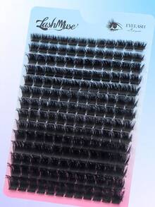 168 st/förpackning 200D ultratäta lösögonfransar, 8–18 mm blandade längder, fritt kombinerbara, DD-böjning, 0,07 mm tjocklek, naturliga supertäta – tjocka och fluffiga fransar – 3D-glittrande charmögonfransar, europeisk och amerikansk kattögonförlängning, mjuka och bekväma – gör-det-själv-lätt att bära, lämpliga för nybörjare och återanvändbara, för vardagsbruk, högtidsfester, scenmakeup - DD - Visa 4