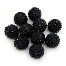 10pcs 20mm Large Size Rhinestone Disco Ball Beads Round Spacer Color Charms For Jewelry Bracelet Necklace Bag Chain Making Crafts Beading Pen Supplies