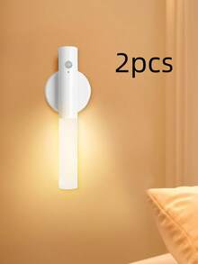 1个带感应器的夜灯，磁性壁灯，USB充电式LED灯棒，无线楼梯灯，室内木质壁灯，衣柜灯，走廊灯，楼梯灯 - 黑白感應燈 - 查看 14