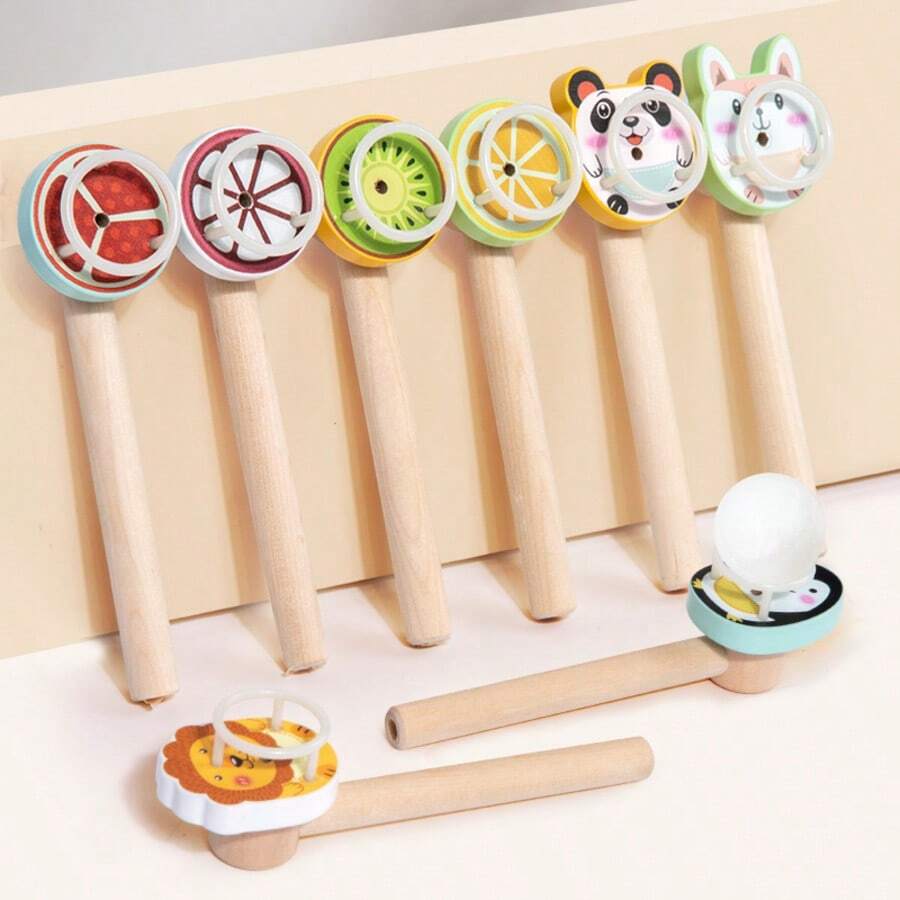 儿童肺活量锻炼吹气玩具，漂浮吹气球神奇悬浮球亲子益智游戏木制玩具 - 彩色 - 查看 1