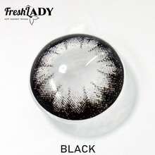 FRESH LADY Freshlady 返校隐形眼镜 大眼睛 14.5 毫米 黑色 彩色隐形眼镜 1 年抛 万圣节服装 角色扮演