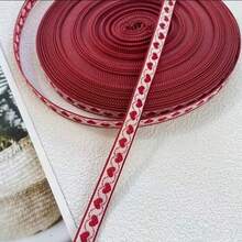 Ruy băng dệt thêu hình trái tim màu đỏ và trắng rộng 1cm, dài 5 thước, nguyên liệu thủ công tự làm cho Ngày Valentine, ruy băng trang trí lãng mạn cho đám cưới, vật liệu gói quà. - Nhiều màu - Xem 5