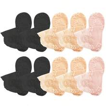 5 Pairs High Quality Fashion Women's Lace Sheer Socks, Floral Pattern, Thin Ankle Socks For Summer - Multicolor - View 13
