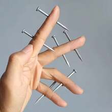 10pcs Finger Nail Piercing Prop Set, Party Gathering Interactive Joke Supplies, Friends Team Building Dinner Gag Gifts, Creative Funny Small Presents - Silver - View 7