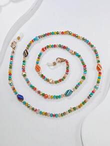 1条女士彩色串珠渐变眼镜链，温柔优雅的日常配饰 - 彩色-426 - 查看 3