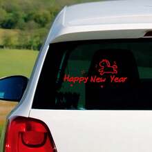 2026 Happy New Year Of The Horse Car Sticker, Suitable For Car Door, Rear Window, Side Window, Triangle Window, Hood, New Year Atmosphere Decoration Sticker - Multicolor - View 2