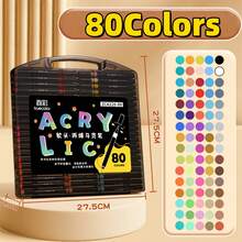 80pcs Black Acrylic Marker Pen Set, No Need To Soak Paper For Painting, Art Collection, DIY Graffiti Pen, Colorful Watercolor Marker Pen Set, Waterproof Large Capacity Colored Pens, Elegant Gift For Students, Back To School Supplies - Multicolor - View 10