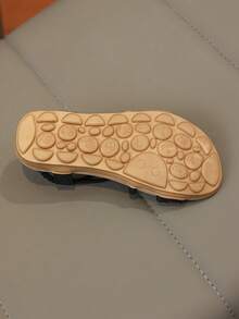 1双复古男女童露趾凉鞋，新款夏季时尚透气沙滩鞋，柔软防滑鞋底 - 黑色 - 查看 5