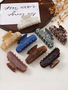 4pcs/1pc Acetate Fiber Hair Clips, Fashionable Acetate Fiber Hair Claws, High-Quality Clips, Nape Hair Clips, Women's Headwear, Hair Accessories, New Design, Warm For Autumn/Winter, Elegant Style, Nape Hair Claws, Suitable For Women And Girls, Holiday Gift, Daily Wear Elegant Claw Clip - Multicolor - View 14