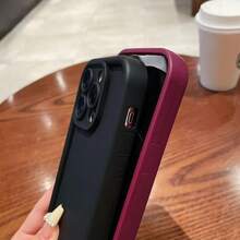 1pc For IPhone 17 Air 16 15 14 13 12 11 Pro Max Plus XS XR Candy Color Phone Case Stylish Shockproof Soft Cover Slim ProtectiveSuitable For IPhone 17 Air - 黑色 - 查看 4