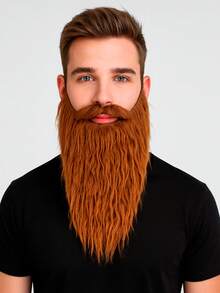 1pc Long Waterfall Beard, Natural Wearing Effect, Suitable For Halloween, Christmas Masquerade Costume, Beard Mask, Cosplay