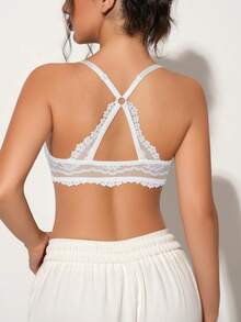 Women's Front Closure Lace Underwire Bra - Side Support, Shaping, Lift, Sexy & Comfortable, Suitable For Various Fashionable Outfits - White - View 6
