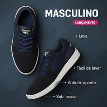 Tênis Masculino Esportivo Marinho Caminhada Corrida Academia Confortável Amortecimento Suave 38–43Ideal para Treinos e Uso Diário 38–43 - REF 800 Marinho - Visão 6