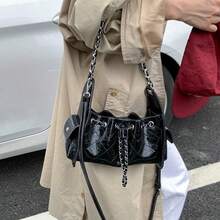 Giny Underarm Bag Women's New Korean Style All-Match Shoulder Crossbody Bag Retro Commuter Bag For Women - 黑色 - 查看 4