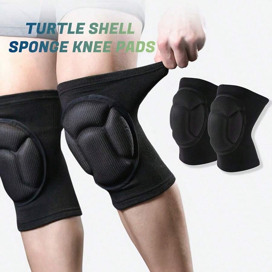 1 Cặp miếng đệm đầu gối dày dặn, êm ái dành cho các hoạt động thể thao và ngoài trời. Chất liệu bền chắc, pha trộn giữa polyester, nylon và neoprene. Thiết kế dễ dàng đeo vào. - màu đen - Xem 1