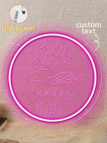 Customized Neon Sign For Nail Salon, Personalized Nail Art Neon Sign Designed Specifically For Nail Salons, USB-Powered LED Nail Art Wall Decor Sign. - The Perfect Choice For Personalized Gifts And Beauty Studio Decor! - Nails Neon - View 8