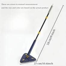 SESE HOME - Cây lau nhà xoay hình tam giác, vắt khô rảnh tay - Cây lau nhà xoay đa năng, thích hợp để lau trần nhà, tường và sàn nhà, tay cầm dày dặn. - Màu xanh lam - Xem 9