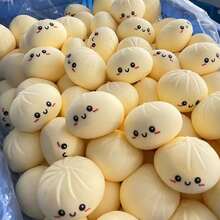 Stress-Relieving Gadget: A Giant, Bouncy Steamed Bun/Fried Dough Stick That Mimics The Texture Of Steamed Dumplings And Fried Dough Sticks. A Slow-Rebound, Stress-Relieving Gift For Students. - Một chiếc bánh bao hấp trong túi OPP (phiên bản mặt cười) - Xem 5
