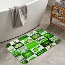 1pc/4pcs St. Patrick's Day Themed Bathroom Set, St. Patrick's Day Leprechaun/Clover/Plaid Shower Curtain Set, Bathroom Divider Curtain With Hooks, Anti-Slip Bathroom Mat Carpet, U-Shaped Toilet Mat, Toilet Seat Cover, Holiday Party Home Bathroom Accessories 4-Piece Curtain Set - Multicolor - View 5