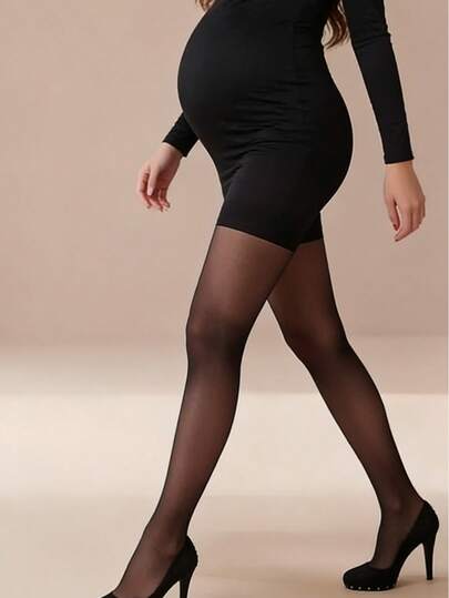 1 Pair Maternity Pantyhose - Snag-Resistant, Abdominal Support, Suitable For Entire Pregnancy, Maternity Wear And Expectant Mothers