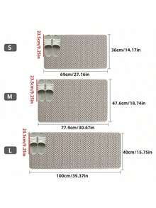 1pc Anti-Slip Shower Mat With Drain Holes And Suction Cups, Soft Washable Bathroom Carpet, Home Bathroom Shower Rug, Bathroom Decor, Bathroom Accessories, Bathroom Essentials, Kitchen Rug, Laundry Room - Khaki - View 3