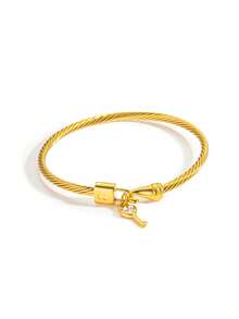 1PC Gold/Silver Key Pendant Bracelet | Waterproof Non-Tarnish Stackable Jewelry - Bracelet - View 3