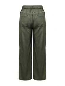 [Quần thanh lịch & gợi cảm] Quần ống đứng thanh lịch & gợi cảm dành cho nữ | Quần không co giãn, phù hợp cho công sở, tiệc tùng, mặc hàng ngày - Có thể giặt máy, vải thoáng khí, thiết kế đơn giản, trang phục mặc nhà thoải mái, lựa chọn của tín đồ thời trang - Phong cách mùa xuân - xanh quân đội - Xem 3