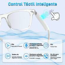 Gafas inteligentes Bluetooth, imprescindibles para viajar con estilo, integran llamadas, traducción, asistente de idiomas, toma de fotografías y escucha de música. - Blanco - Ver 3