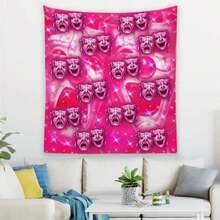 Smile Now Cry Later Tapestries - Decorative Wall Art With Face Design In Pink Background Father's Day Gifts,Gifts Boyfriend,Gifts For Girl Adults,Gifts Under 100 Dollars,Cheap Stuff ,Bathroom Accessories,Graduation Gifts,Whimsical , Flower Tree Retro - màu đen - Xem 10