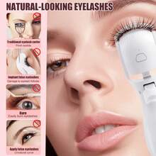 新款可充电加热睫毛夹，专业快速加热电动睫毛夹，迷你便携，24小时持久自然卷翘，USB充电美容工具，情人节礼物 - 彩色 - 查看 5