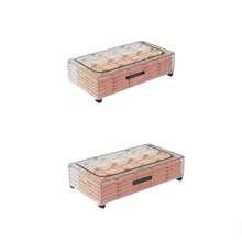 2个大容量可折叠床底收纳箱，带可拆卸轮子和可折叠框架，防尘防潮，适合存放换季衣物、床上用品、万圣节、圣诞节用品，适用于宿舍、卧室、衣柜、床架、房间装饰，简约风格，适合情人节装饰、情人节礼物、情人节收纳、复活节收纳