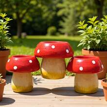 1pc Cute Mushroom Resin Candle Holder, Desktop Decor, Candle Craft, Home Decor, Mushroom Candle Sculpture, Gift, Birthday Gift, Graduation Gift, Christmas Gift. Suitable For Tea Light, Small Candles, Farmhouse Style Home Decor, Ramadan Gift, Valentine's Day Gift. - Multicolor - View 5