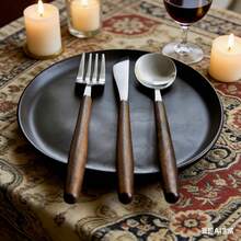 Luxury Wooden-Handled Metal Cutlery Set (3 Pieces) - Multicolor - View 8