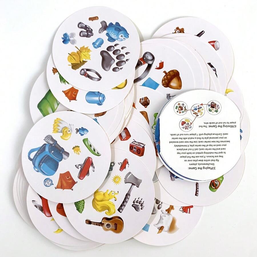 Outdoor-Themed Matching Card Game – Adult Fast-Paced Icon Recognition Game, Nature & Adventure Design, Ideal For Game Nights, Group Gatherings, Mental Agility Practice & Casual Competitive Entertainment - Multicolor - View 1