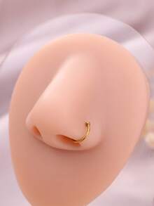 1pc Minimalist C-Shaped Stainless Steel Unisex Nose Ring/Nose Stud, Suitable For Daily Wear - Yellow Gold - View 4