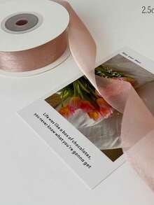 1pc 2.5cm Double-Sided Satin Ribbon DIY Rose Decoration, Gift Packaging - Wedding Party Bow Ribbons, Table And Chair Decorations, Flower Arches, Gift Boxes, Cake Decorations, Clothing Accessories, Weaving, Bow Ribbons, Satin Ribbons - Red and White - View 12