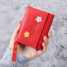 Cartera de Mujer Estilo Coreano Corta Creativa Cartera Estudiante Monedero con Hebilla - Rosa - Ver 6
