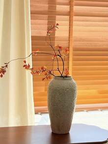 1pc Nordic Minimalist Ceramic Hydroponic Vase, Suitable For Home Decor, Modern Simplistic Decorative Flower Vase Set, Suitable For Fresh Flowers, Boho Style Vase, Suitable For Farmhouse Living Room Dining Table Bookshelf Centerpiece Decor, Home Decor, Centerpiece Decor, Tabletop Decoration, White Striped Large Flower Vase - Multicolor - View 9