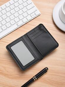 SHABILI Tarjetero ultradelgado de una sola pieza, estuche compacto minimalista para tarjetas bancarias, monedero portátil para tarjetas - Negro - Ver 4