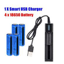 18650 USB Rechargeable Battery, 3000mAh Large-Capacity 3.7V Lithium-Ion Battery, 18650 Flashlight Headlamp Battery Set - 藍色 - 查看 11